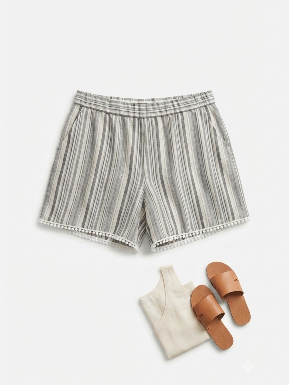 Banana Republic Black and White Striped High Waist Shorts